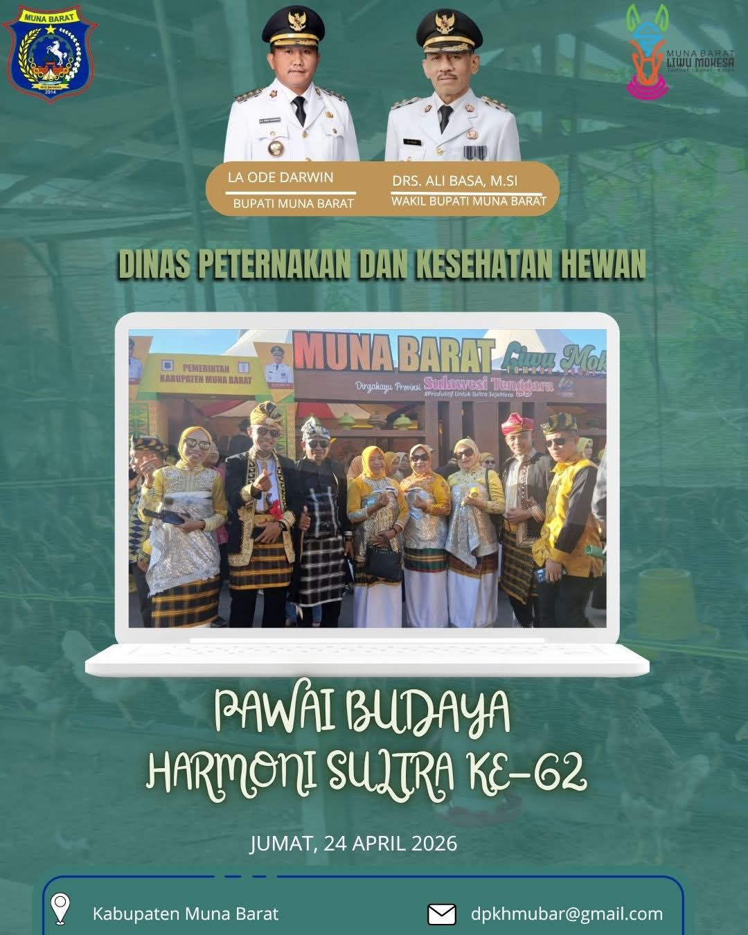 Semarak HUT Sultra ke-62: Plt. Kadis Peternakan Muna Barat Hadiri Pawai Budaya Harmoni di Tugu MTQ Kendari